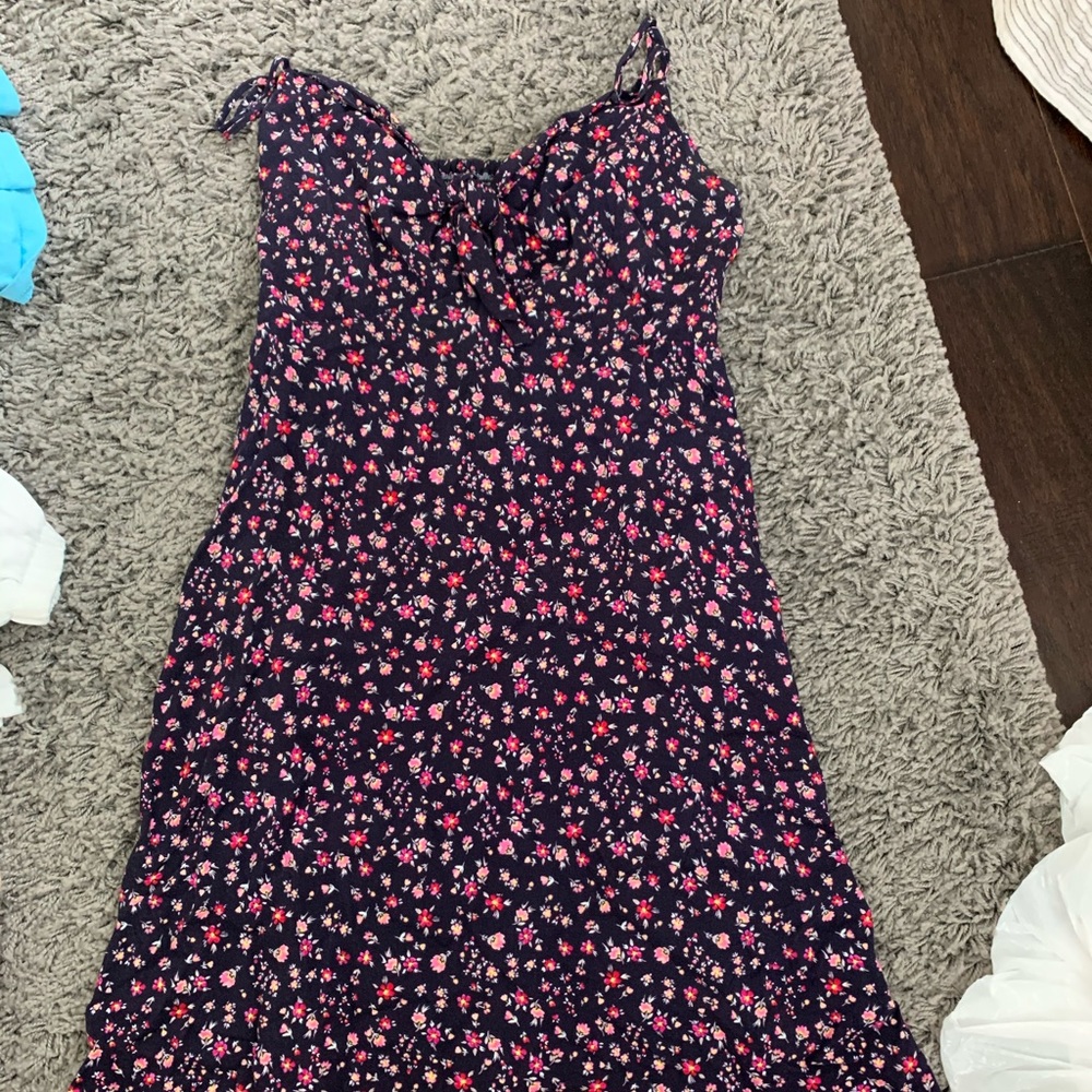 FLORAL TIE BANDEAU DRESS